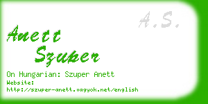 anett szuper business card